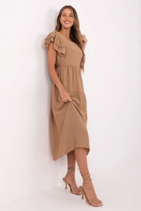 Sukienka Model MI-SK-A2489.21 Camel - Italy Moda Sukienka Model MI-SK-A2489.21 Camel - Italy Moda