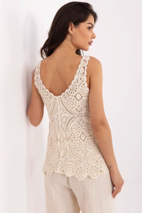 Bluzka Model MI-BZ-9006.75 Beige - Italy Moda Bluzka Model MI-BZ-9006.75 Beige - Italy Moda