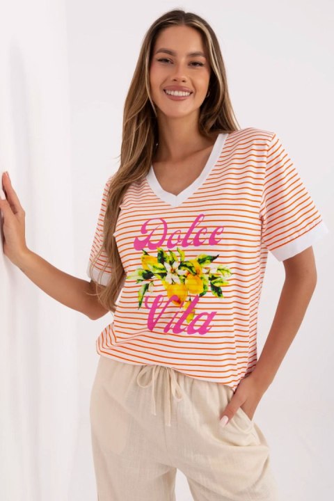 Bluzka Model MI-BZ-M6312-2.93 Orange - Italy Moda Bluzka Model MI-BZ-M6312-2.93 Orange - Italy Moda