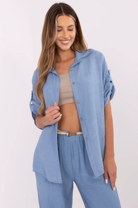 Koszula Damska Model MI-KS-6537.74P Blue - Italy Moda Koszula Damska Model MI-KS-6537.74P Blue - Italy Moda