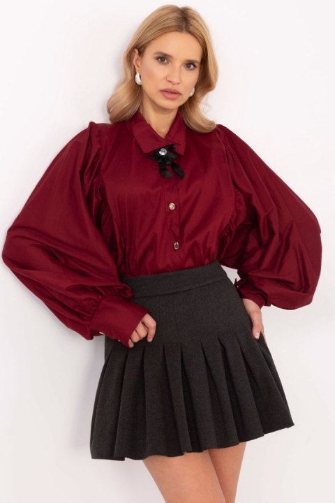 Koszula Damska Model MI-KS-C233.70 Bordo - Italy Moda Koszula Damska Model MI-KS-C233.70 Bordo - Italy Moda
