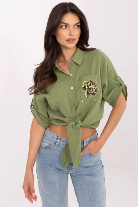 Koszula Damska Model DHJ-KS-8595-1.66 Khaki - Italy Moda Koszula Damska Model DHJ-KS-8595-1.66 Khaki - Italy Moda