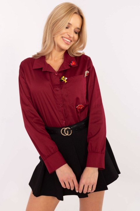 Koszula Damska Model DHJ-KS-9230.75P Bordo - Italy Moda Koszula Damska Model DHJ-KS-9230.75P Bordo - Italy Moda