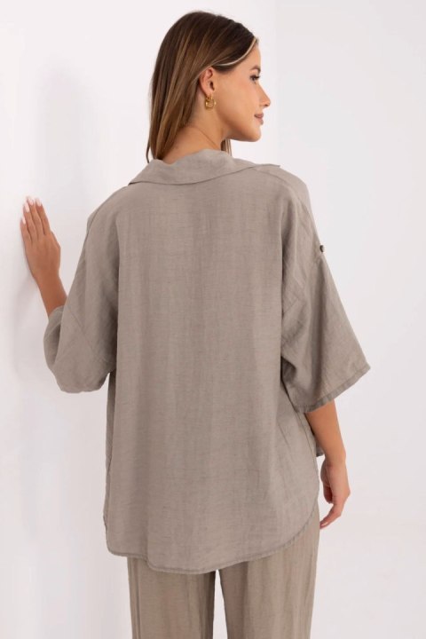 Koszula Damska Model MI-KS-6537.74P Dark Beige - Italy Moda Koszula Damska Model MI-KS-6537.74P Dark Beige - Italy Moda