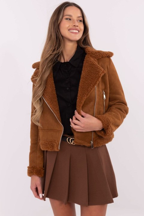 Kurtka Damska Model MI-KR-21848.71 Light Brown - Italy Moda Kurtka Damska Model MI-KR-21848.71 Light Brown - Italy Moda