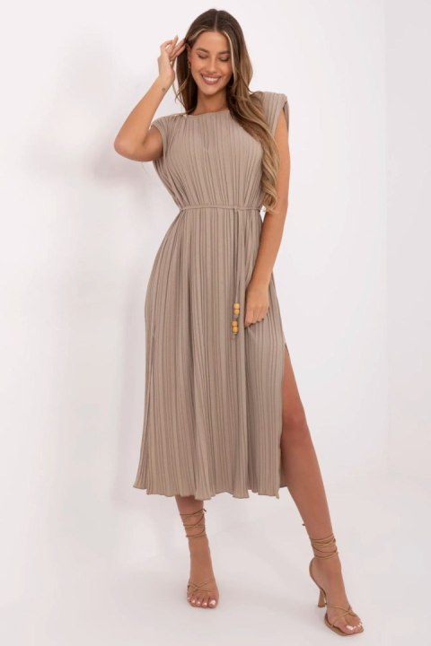 Sukienka Model DHJ-SK-19830.00 Dark Beige - Italy Moda Sukienka Model DHJ-SK-19830.00 Dark Beige - Italy Moda