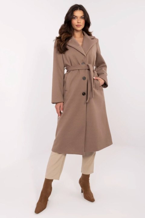 Płaszcz Damski Model MO-PL-1804.00 Dark Beige - Italy Moda Płaszcz Damski Model MO-PL-1804.00 Dark Beige - Italy Moda
