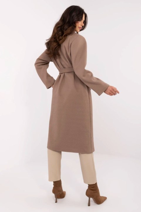 Płaszcz Damski Model MO-PL-1804.00 Dark Beige - Italy Moda Płaszcz Damski Model MO-PL-1804.00 Dark Beige - Italy Moda