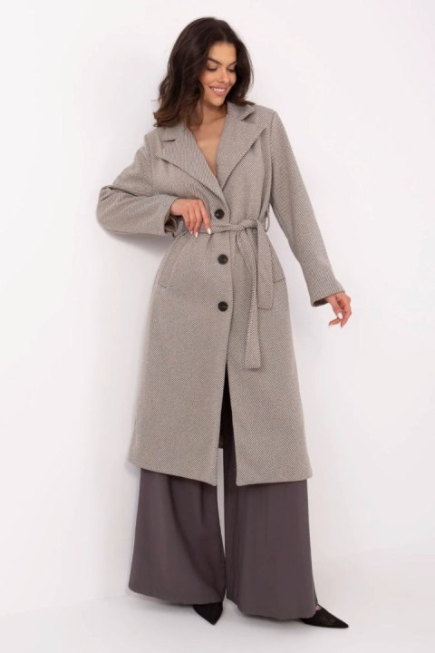 Płaszcz Damski Model MO-PL-1804.00 Grey/Beige - Italy Moda Płaszcz Damski Model MO-PL-1804.00 Grey/Beige - Italy Moda