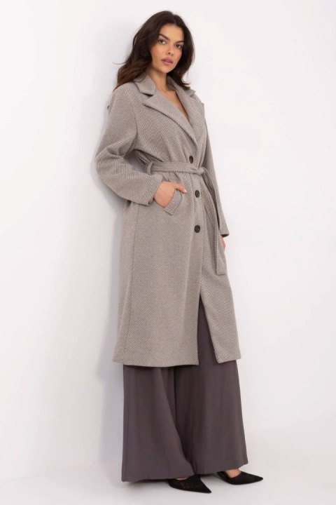 Płaszcz Damski Model MO-PL-1804.00 Grey/Beige - Italy Moda Płaszcz Damski Model MO-PL-1804.00 Grey/Beige - Italy Moda