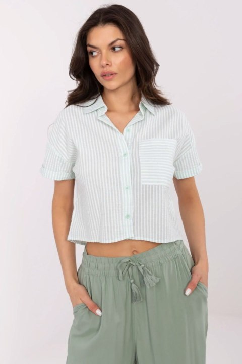 Koszula Damska Model NM-KS-KA-01148.50P White/Green - NM Koszula Damska Model NM-KS-KA-01148.50P White/Green - NM