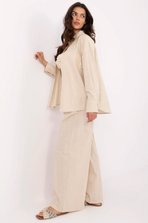 Spodnie Komplet Model NM-KMPL-Y0828.03 Beige - NM Spodnie Komplet Model NM-KMPL-Y0828.03 Beige - NM