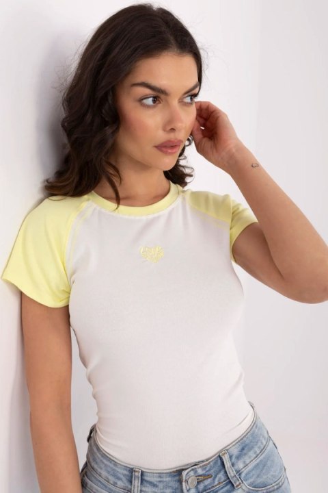T-shirt Damski Model NM-TS-V7940.17 White/Yellow - NM T-shirt Damski Model NM-TS-V7940.17 White/Yellow - NM