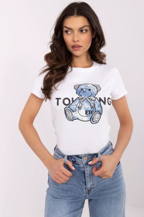 Tshirt Damski Model NM-TS-JX-09328.65P White/Blue - NM Tshirt Damski Model NM-TS-JX-09328.65P White/Blue - NM