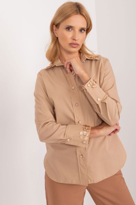 Koszula Damska Model LK-KS-509574.71 Dark Beige - Lakerta Koszula Damska Model LK-KS-509574.71 Dark Beige - Lakerta