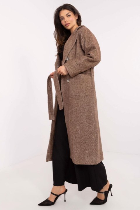 Płaszcz Damski Model LK-PL-509835.18P Brown - Lakerta Płaszcz Damski Model LK-PL-509835.18P Brown - Lakerta