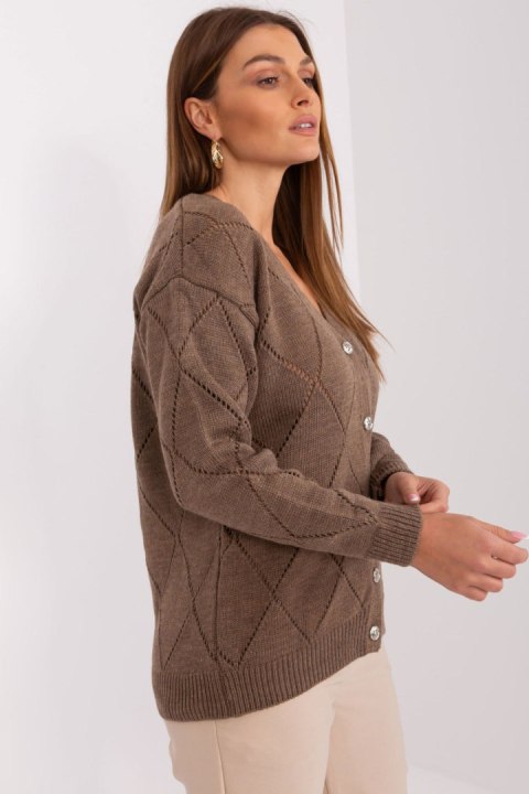 Sweter Damski Model LC-SW-A10-1.19P Brown - Rue Paris Sweter Damski Model LC-SW-A10-1.19P Brown - Rue Paris