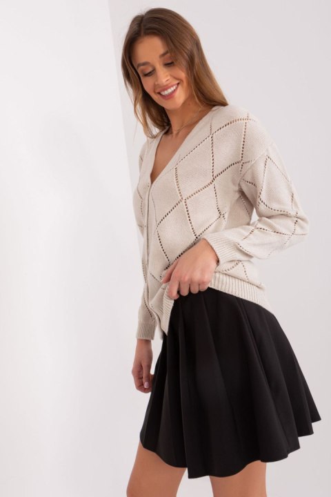 Sweter Damski Model LC-SW-A10-1.23X Beige - Rue Paris Sweter Damski Model LC-SW-A10-1.23X Beige - Rue Paris