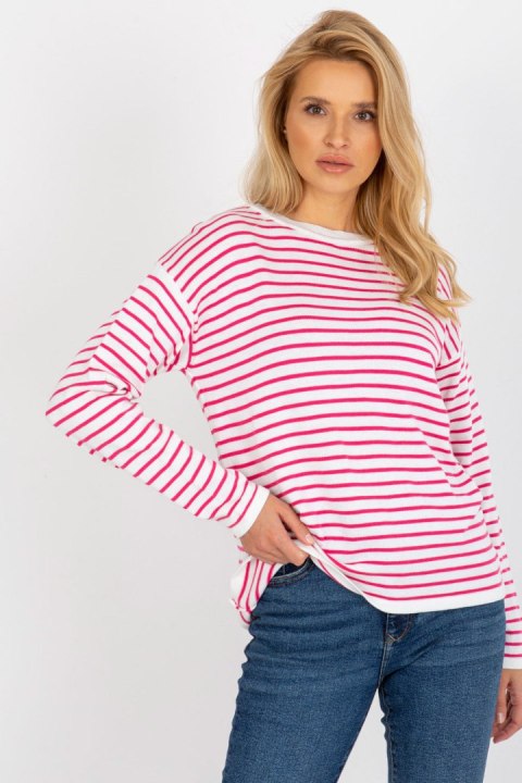 Sweter Damski Model LC-SW-6006.22 White/Pink - Rue Paris Sweter Damski Model LC-SW-6006.22 White/Pink - Rue Paris