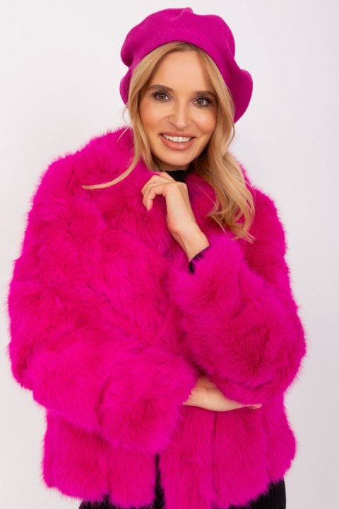 Beret Model AT-CZ-231305.82P Fuksja - AT Beret Model AT-CZ-231305.82P Fuksja - AT