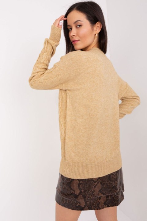 Sweter Damski Model AT-SW-2340.22 Camel - AT Sweter Damski Model AT-SW-2340.22 Camel - AT
