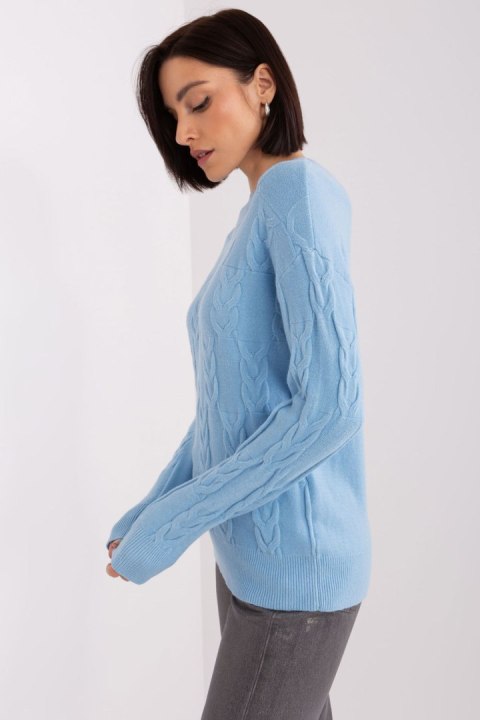 Sweter Damski Model AT-SW-2340.43 Light Blue - AT Sweter Damski Model AT-SW-2340.43 Light Blue - AT