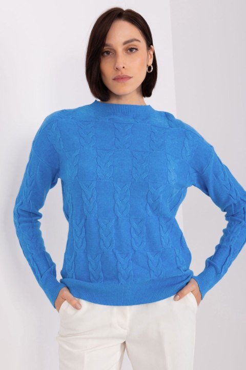 Sweter Damski Model AT-SW-2340.10 Blue - AT Sweter Damski Model AT-SW-2340.10 Blue - AT