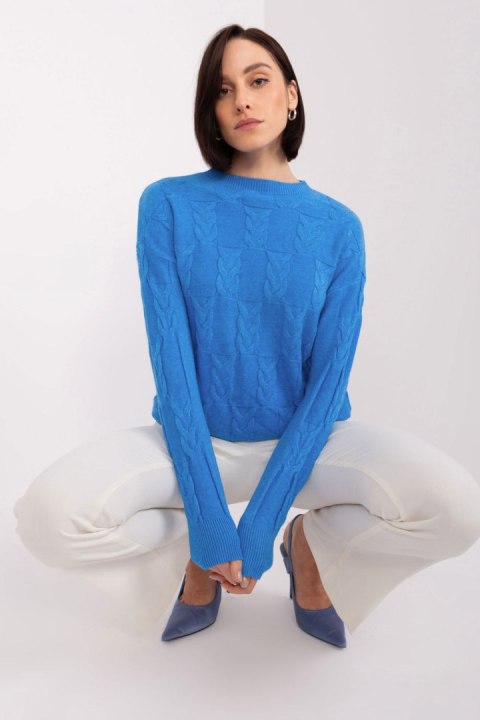 Sweter Damski Model AT-SW-2340.10 Blue - AT Sweter Damski Model AT-SW-2340.10 Blue - AT
