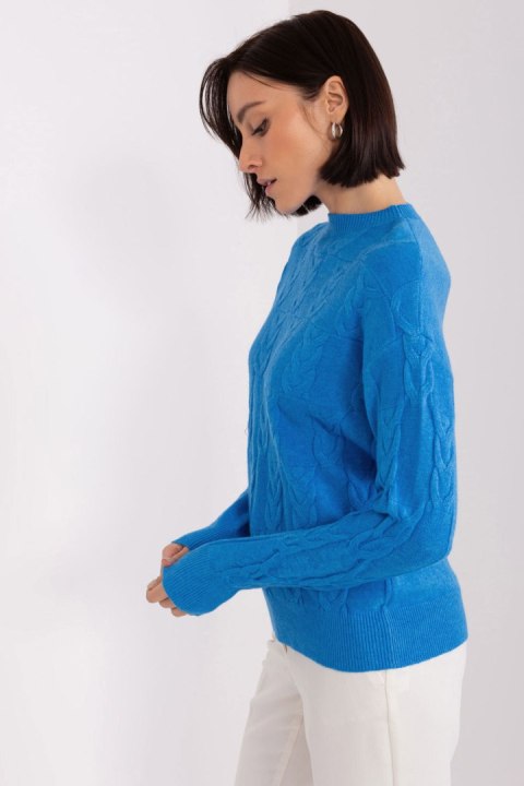 Sweter Damski Model AT-SW-2340.10 Blue - AT Sweter Damski Model AT-SW-2340.10 Blue - AT