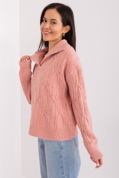 Sweter Damski Model AT-SW-2349-2.96 Dark Pink - AT Sweter Damski Model AT-SW-2349-2.96 Dark Pink - AT