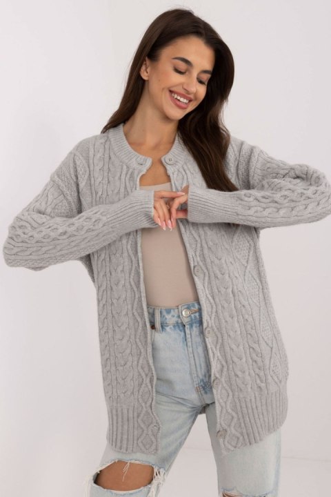 Sweter Damski Model AT-SW-23525.21 Grey - AT Sweter Damski Model AT-SW-23525.21 Grey - AT