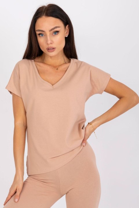 T-shirt Damski Model AP-TS-A-004 Camel - BFG T-shirt Damski Model AP-TS-A-004 Camel - BFG