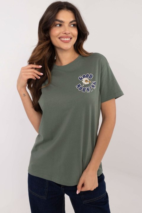 Tshirt Damski Model D12022AC02645F Khaki - Sublevel Tshirt Damski Model D12022AC02645F Khaki - Sublevel
