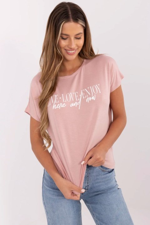 Tshirt Damski Model D12100M02737A Light Pink - Sublevel Tshirt Damski Model D12100M02737A Light Pink - Sublevel