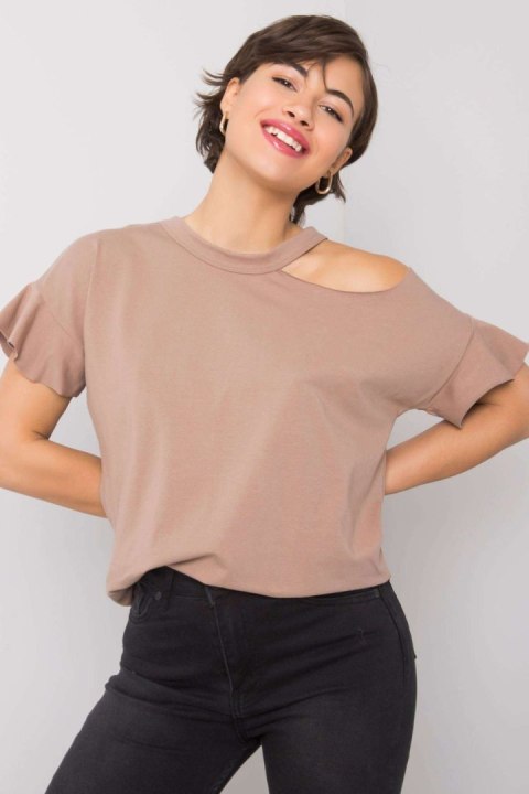 Bluzka Model FA-BZ-6946.93P Dark Beige - Fancy Bluzka Model FA-BZ-6946.93P Dark Beige - Fancy