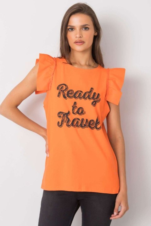 Bluzka Model FA-BZ-7191.10P Orange - Fancy Bluzka Model FA-BZ-7191.10P Orange - Fancy