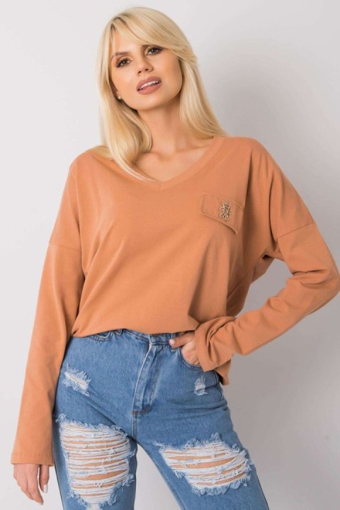 Bluzka Model FA-BZ-7384.29X Light Brown - Fancy Bluzka Model FA-BZ-7384.29X Light Brown - Fancy