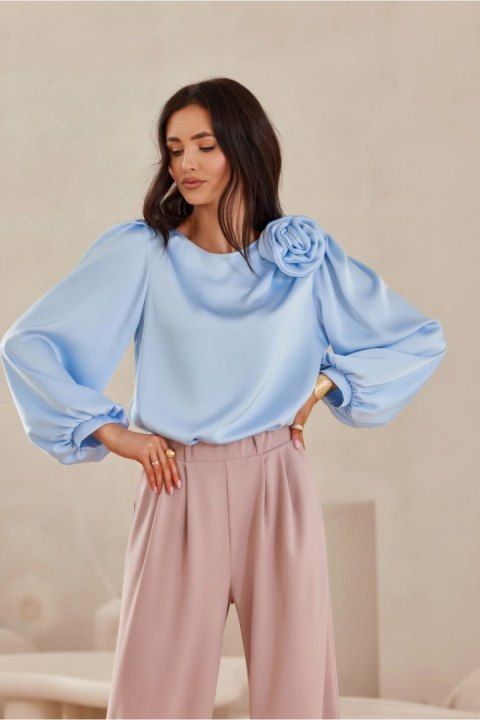 Bluzka Model Evelyn BLE BLU0194 Blue - Roco Fashion Bluzka Model Evelyn BLE BLU0194 Blue - Roco Fashion