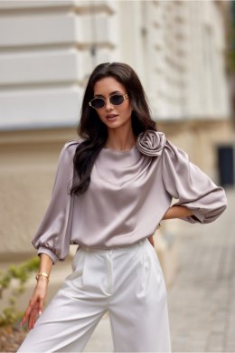 Bluzka Model Giana BEJ BLU0178 Light Beige - Roco Fashion