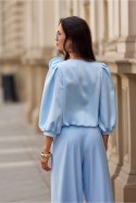 Bluzka Model Giana BLE BLU0178 Błękit - Roco Fashion