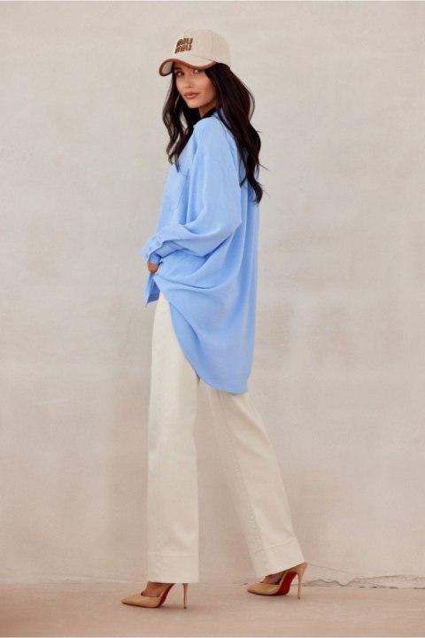 Koszula Damska Model Elisa NIE BLU0192 Blue - Roco Fashion Koszula Damska Model Elisa NIE BLU0192 Blue - Roco Fashion