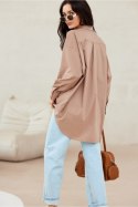 Koszula Damska Model Carolina BEZ BLU0155 Beige - Roco Fashion