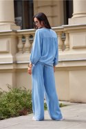 Koszula Damska Model Zaya BLU0212 J07 Blue - Roco Fashion