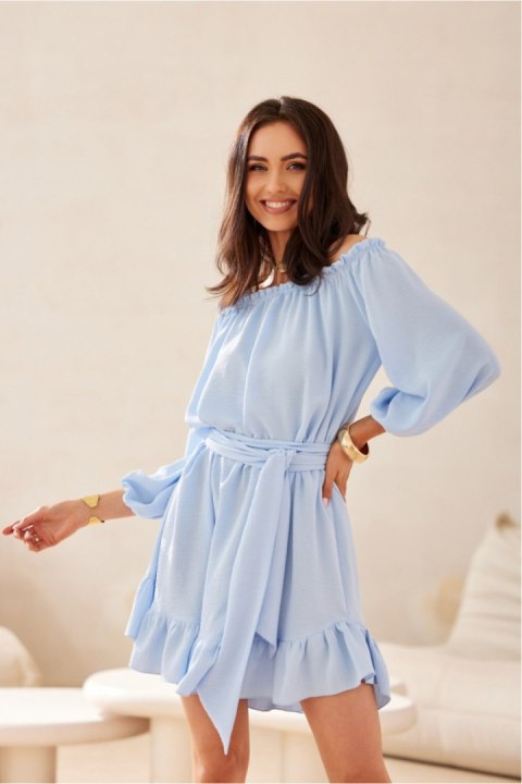 Sukienka Model Giulia BLE SUK0523 Błękit - Roco Fashion Sukienka Model Giulia BLE SUK0523 Błękit - Roco Fashion