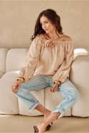Bluzka Model Monaco BEZ BLU0206 Beige - Roco Fashion