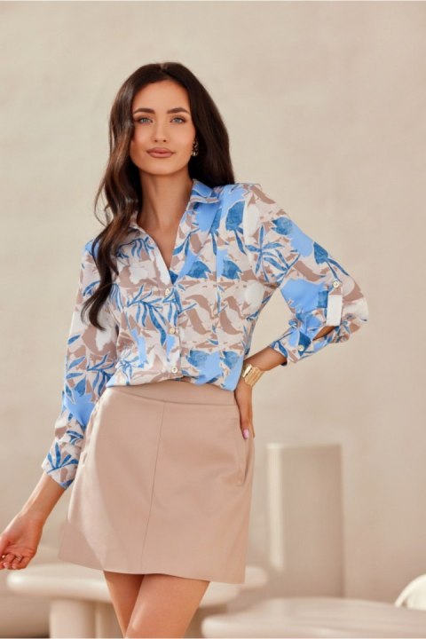 Koszula Damska Model Anvien BLU0136-04F Multicolor - Roco Fashion Koszula Damska Model Anvien BLU0136-04F Multicolor - Roco Fashion