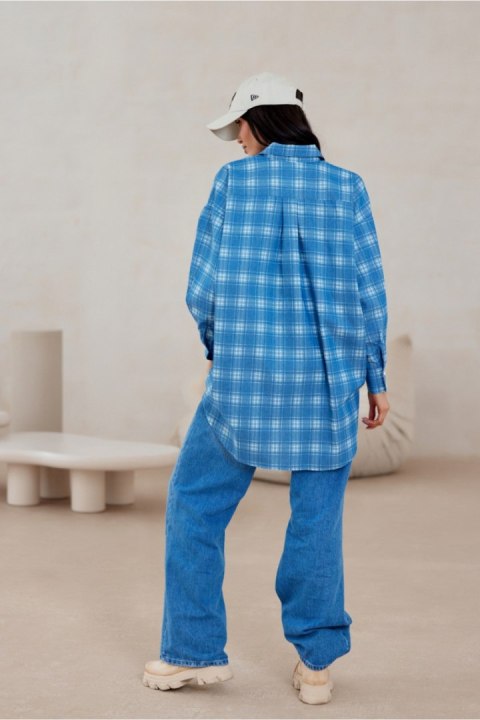Koszula Damska Model Olly BLU0198-A29 Blue - Roco Fashion Koszula Damska Model Olly BLU0198-A29 Blue - Roco Fashion