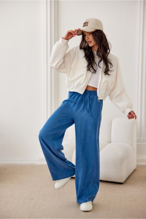 Spodnie Damskie Model Emmy NIE SPD0041 Blue - Roco Fashion Spodnie Damskie Model Emmy NIE SPD0041 Blue - Roco Fashion
