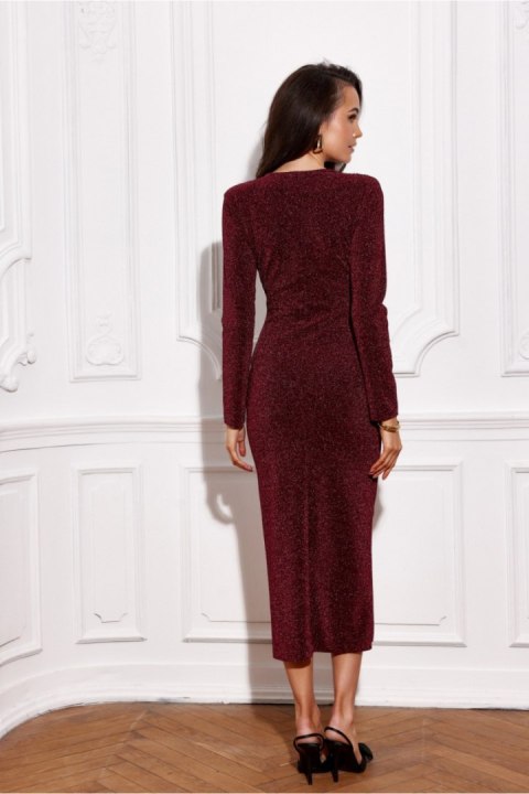 Sukienka Model Dotty BOR SUK0510 Bordo - Roco Fashion Sukienka Model Dotty BOR SUK0510 Bordo - Roco Fashion