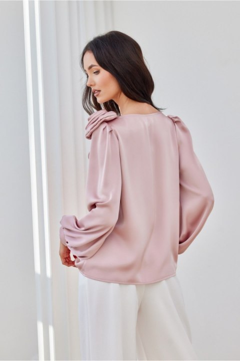 Bluzka Model Evelyn ROZ BLU0194 Pink - Roco Fashion Bluzka Model Evelyn ROZ BLU0194 Pink - Roco Fashion